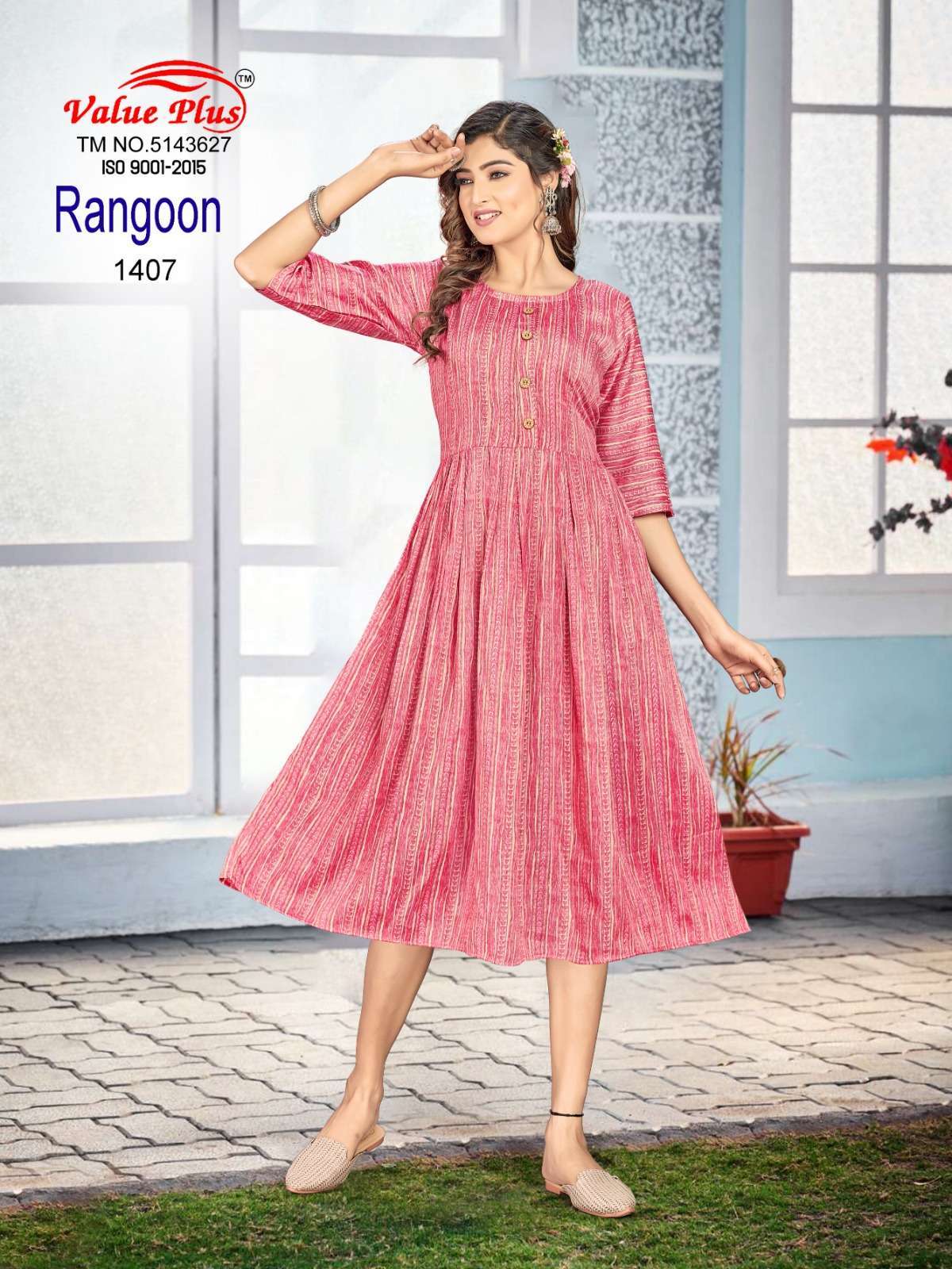 RANGOON  Vol 6. D - 1407 Rayon Gown Kurti Wholesale collection surat