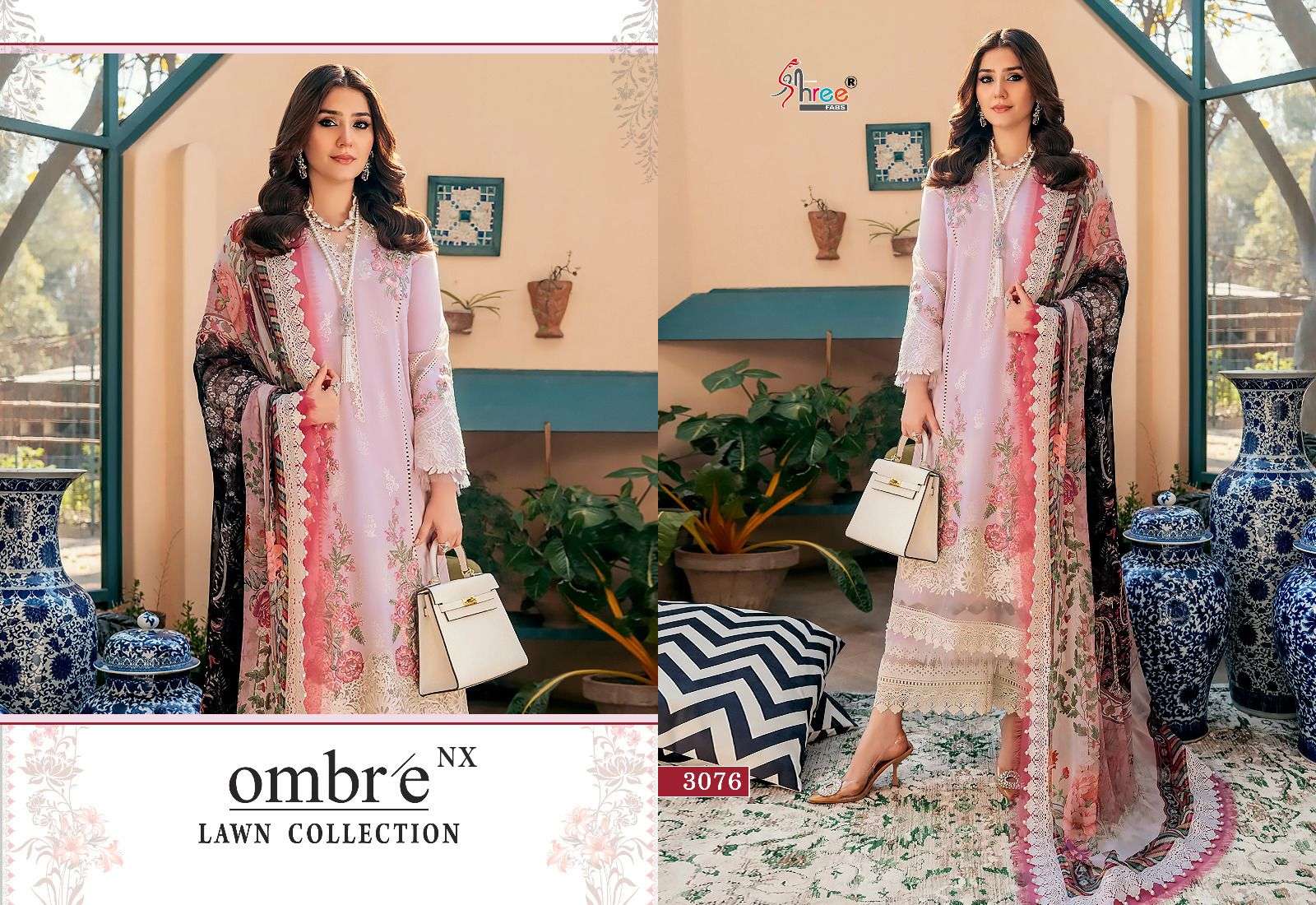 Shree Ombre Nx Lawn Collection Cotton Dupatta Salwar Suits wholesale in surat