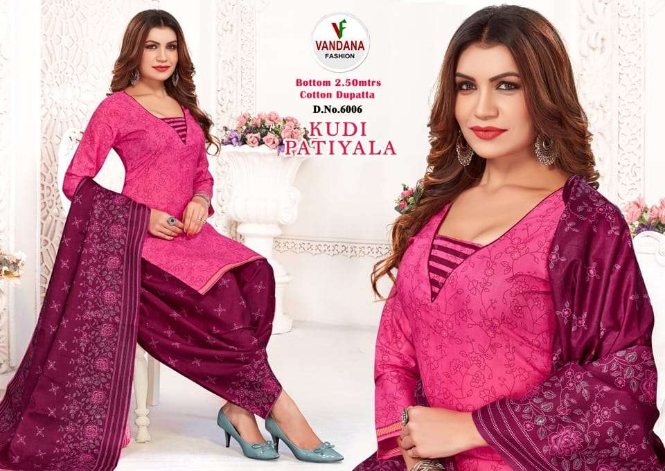 Vandana Kudi Patiyala Vol 6 Regular Cotton Dress Material wholesale in india