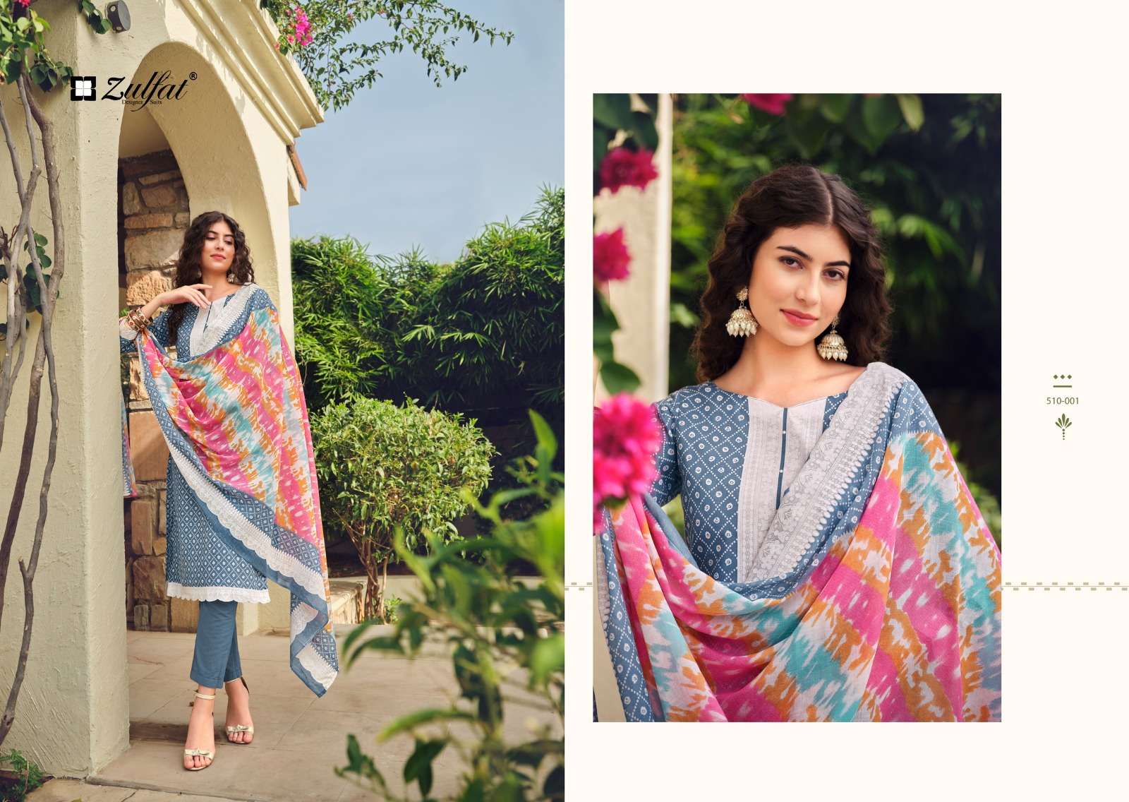 Zulfat Isabella Printed Cotton Dress Material  wholesale Collection market