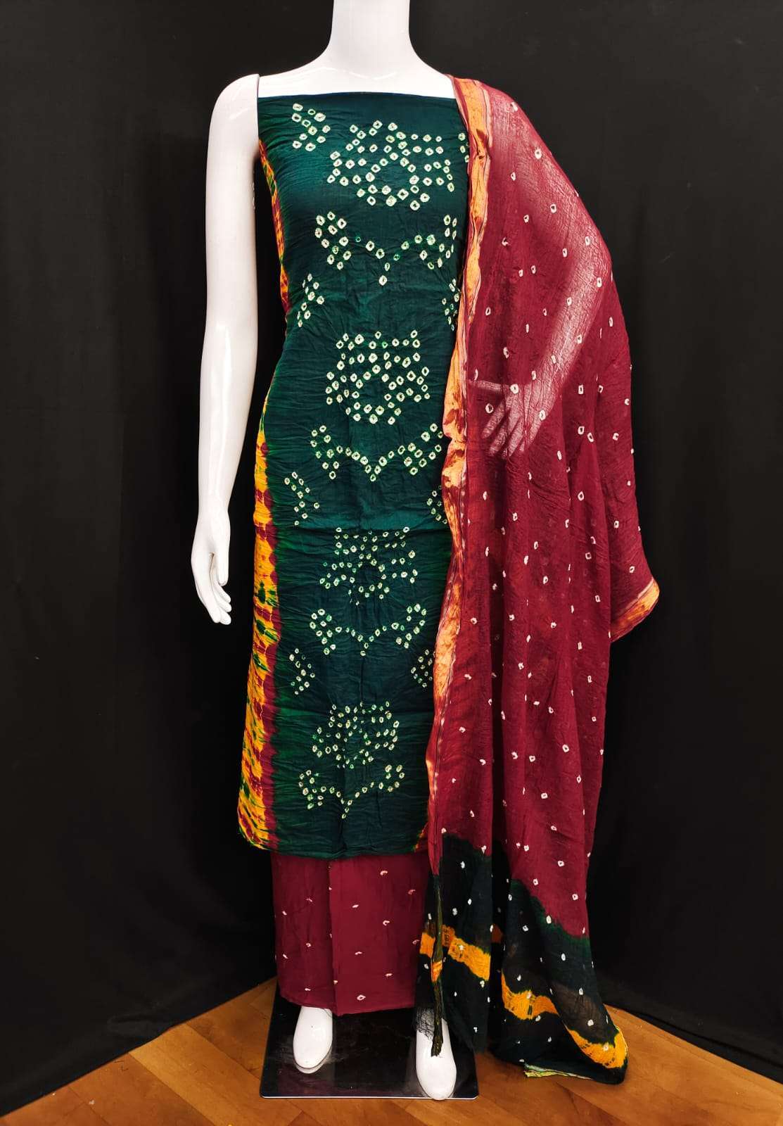 Bandhani dress | Bandhani dress, Bandhani dress materials, Cotton suits