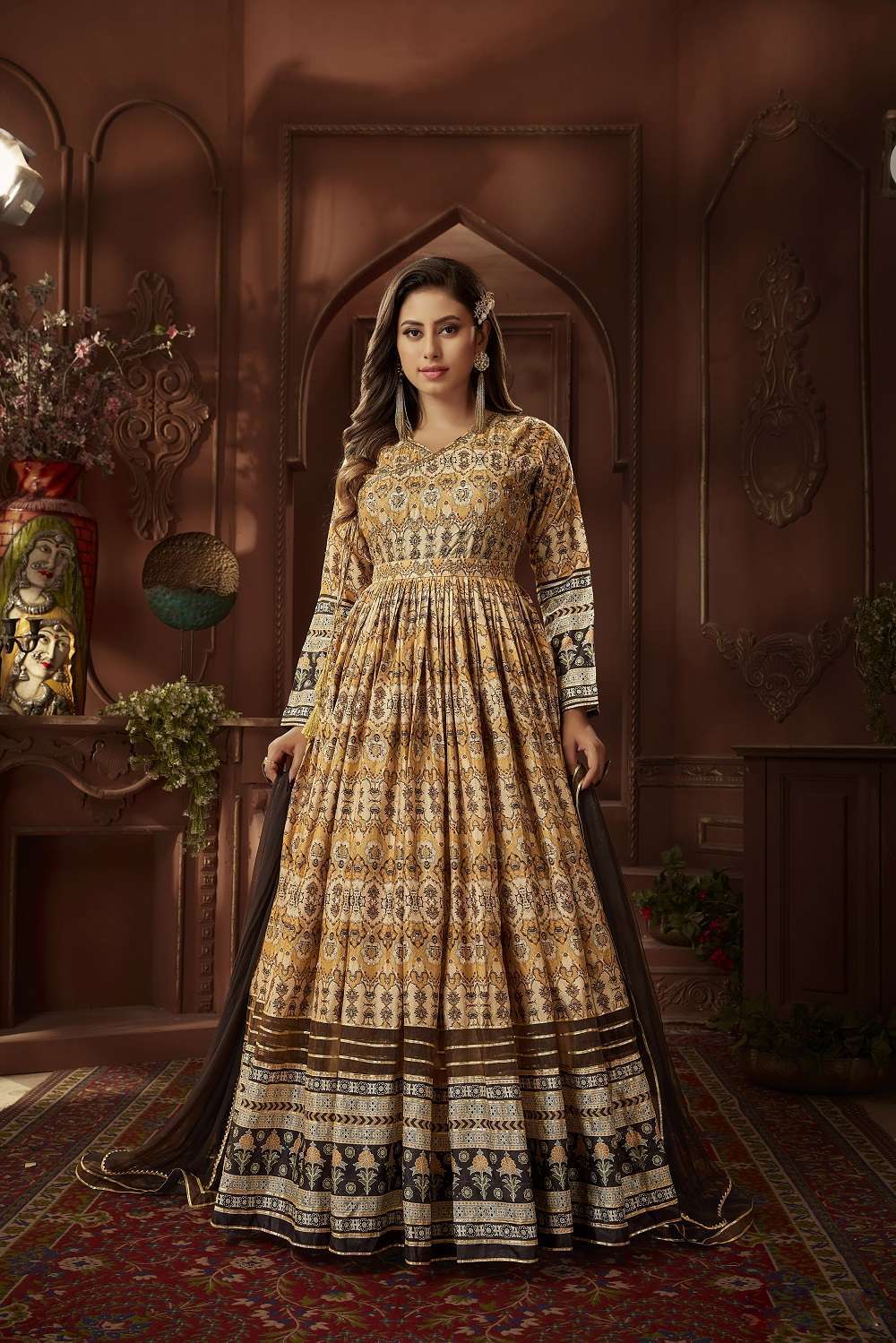 Ananta 11011 Designer Heavy Silk Gown With Dupatta Wholesale india 