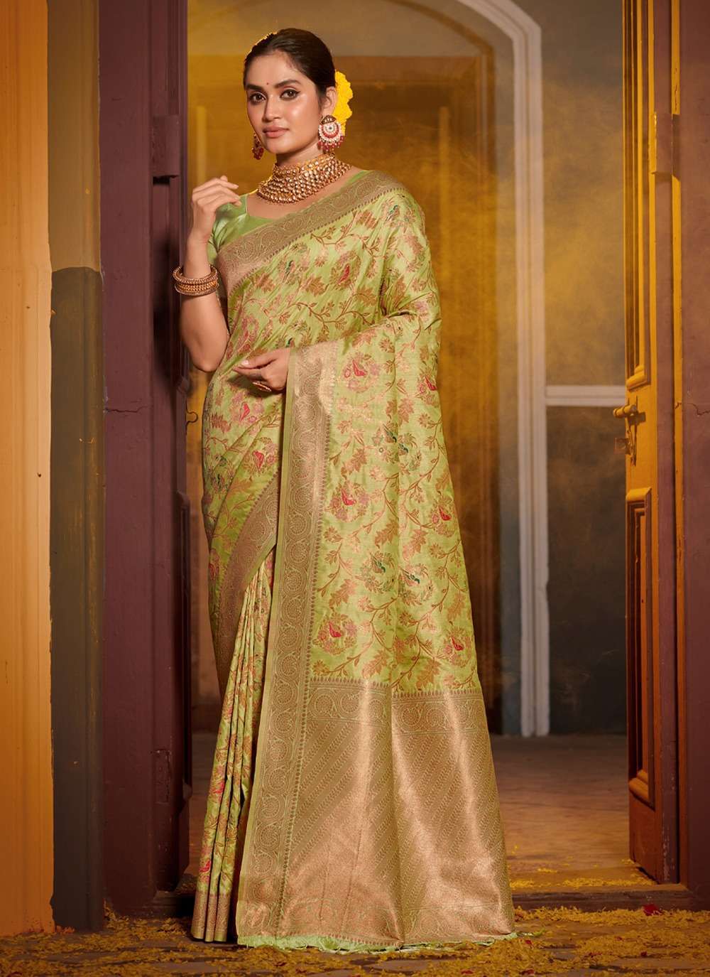 Blue Jacquard Wedding Wear Soft Silk Designer Saree – Rajyogam