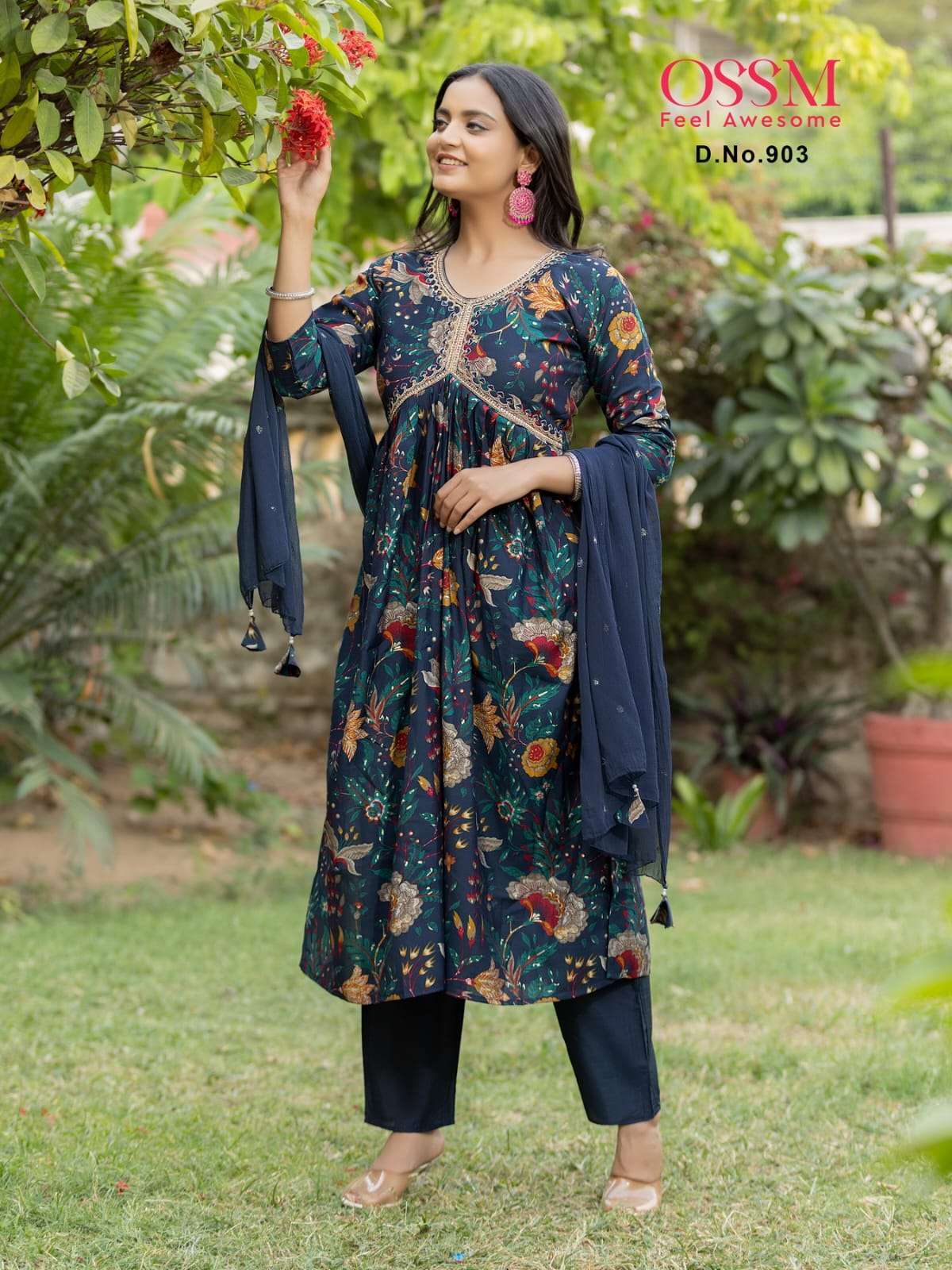 white christmas dresses Pink Floral Aliya Cut Gown – Poshaq Design Studio main image 1