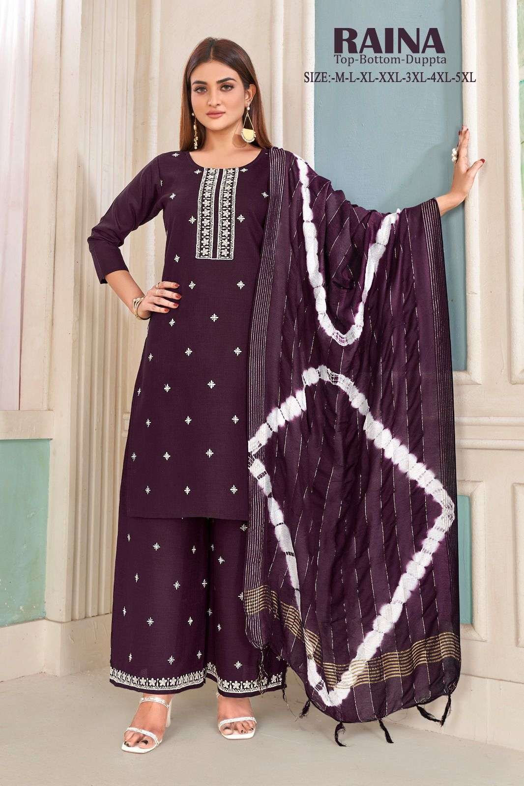 Raina 1001 Cotton Kurti Plazo With Dupatta wholesale in india