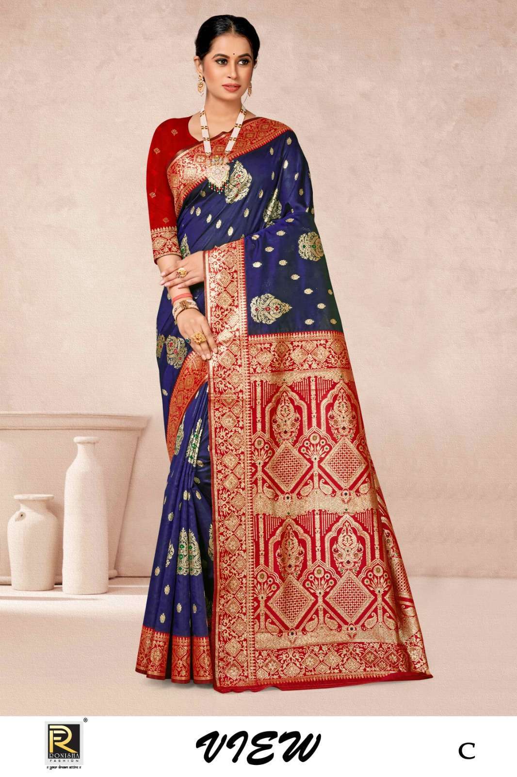	Ronisha View Designer banarasi Silk saree wholesale india 