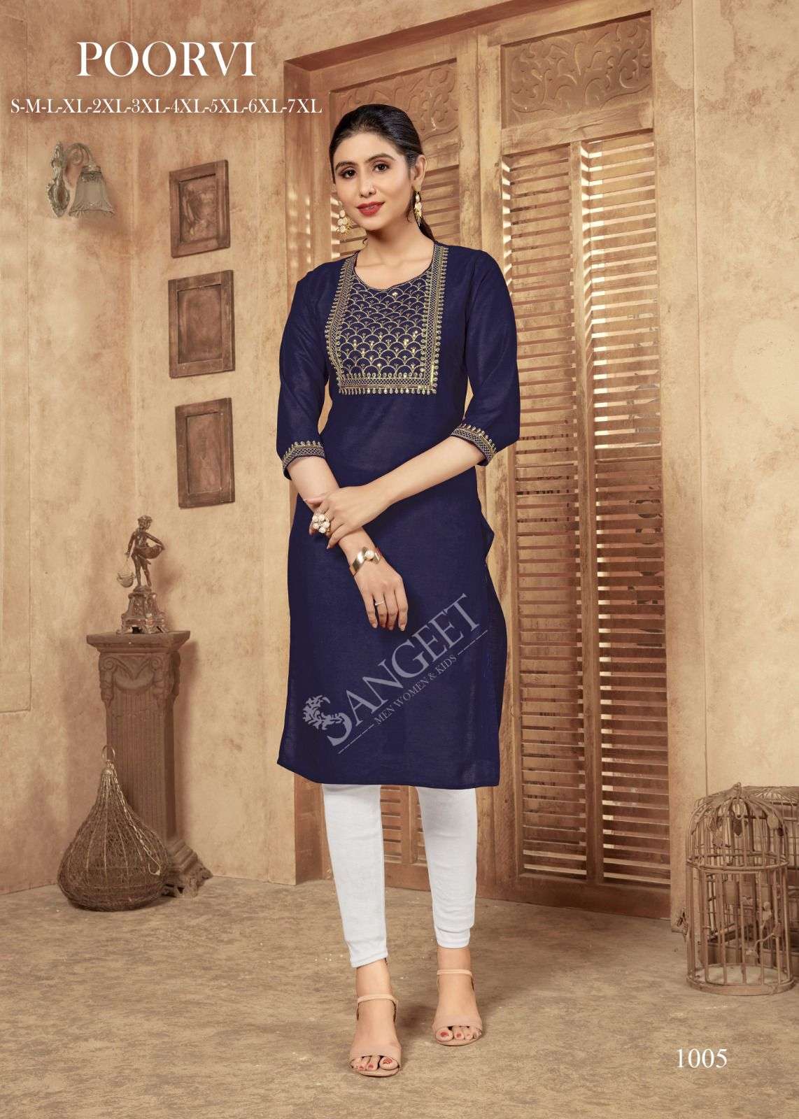 poorvi heavy rayon with embroidery sequence work dresigner kurti wholesale