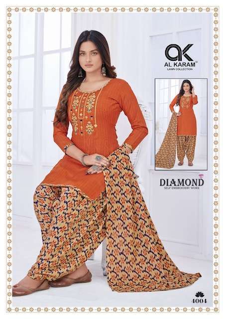 Al Karam Diamond Vol-4  Dress Material Dress Factory in Gujarat