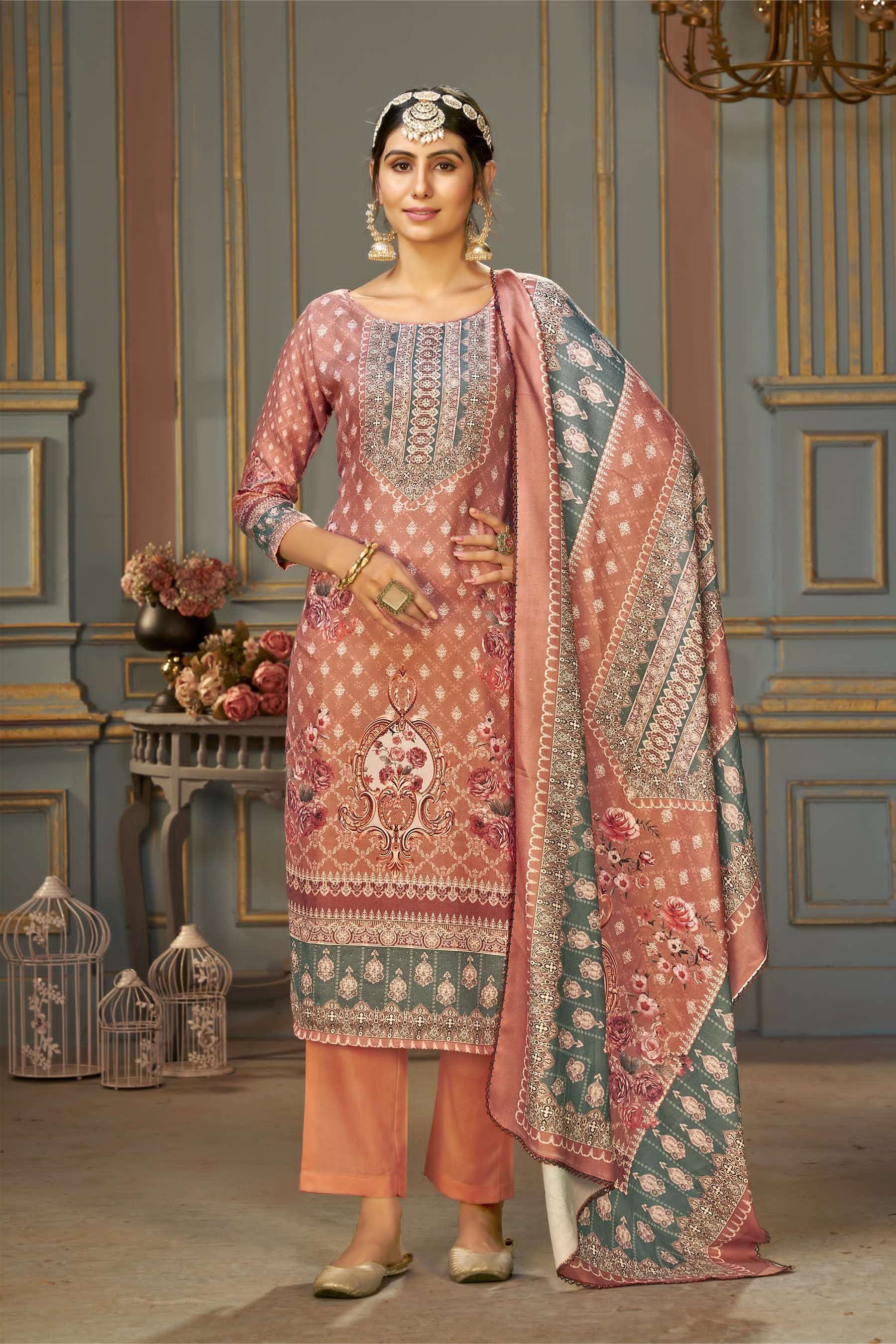 Bipson Decent Safari 2382 Viscose Dress Banarasi Jacquard Fabric
