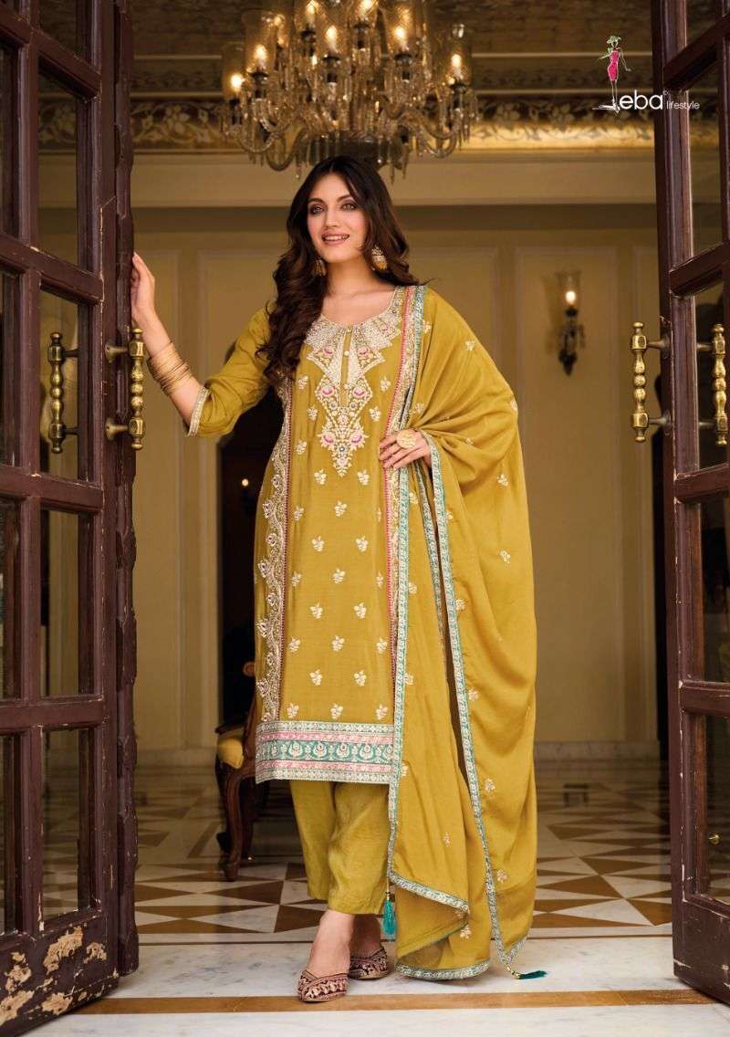 Eba Ayat Heavy Chinnon Embroidered Salwar Suit Pakistani Salwar Kameez for Sale