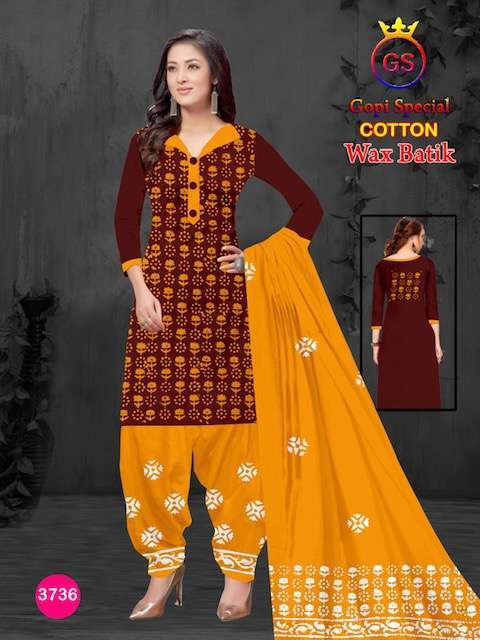 Latest Pure Satin Cotton Bandhani Dress Material - Bandhani Dress Material  - SareesWala.com