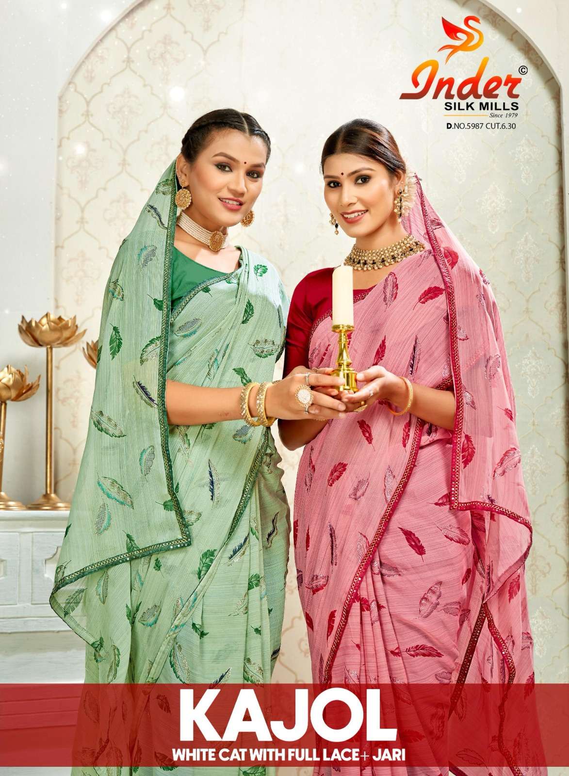 Kajol by inder silk casual wear saree wholesaler in surat