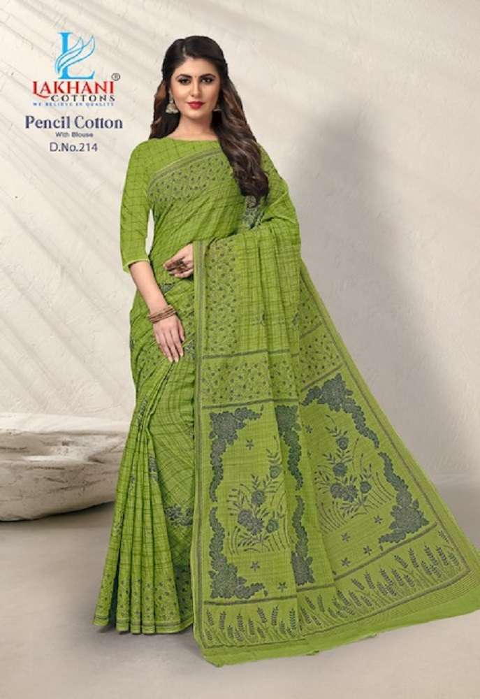 Lakhani Pencil Cotton Vol-2 casual wear cotton Saree in Wholesale price