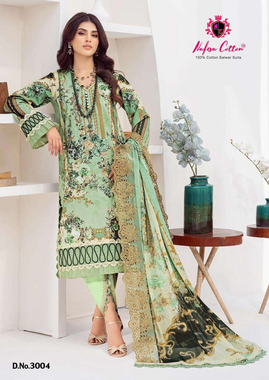 Nafisha Safina Vol 3 Karachi Cotton Printed Dress Material  Banarasi Zari Work