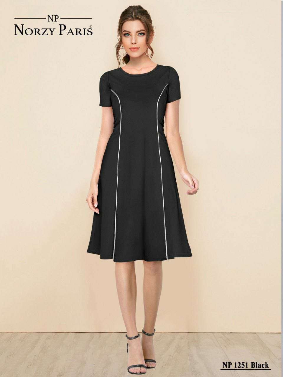 NORZY PARIS NP 1251 Black Designer Western Dress fashion