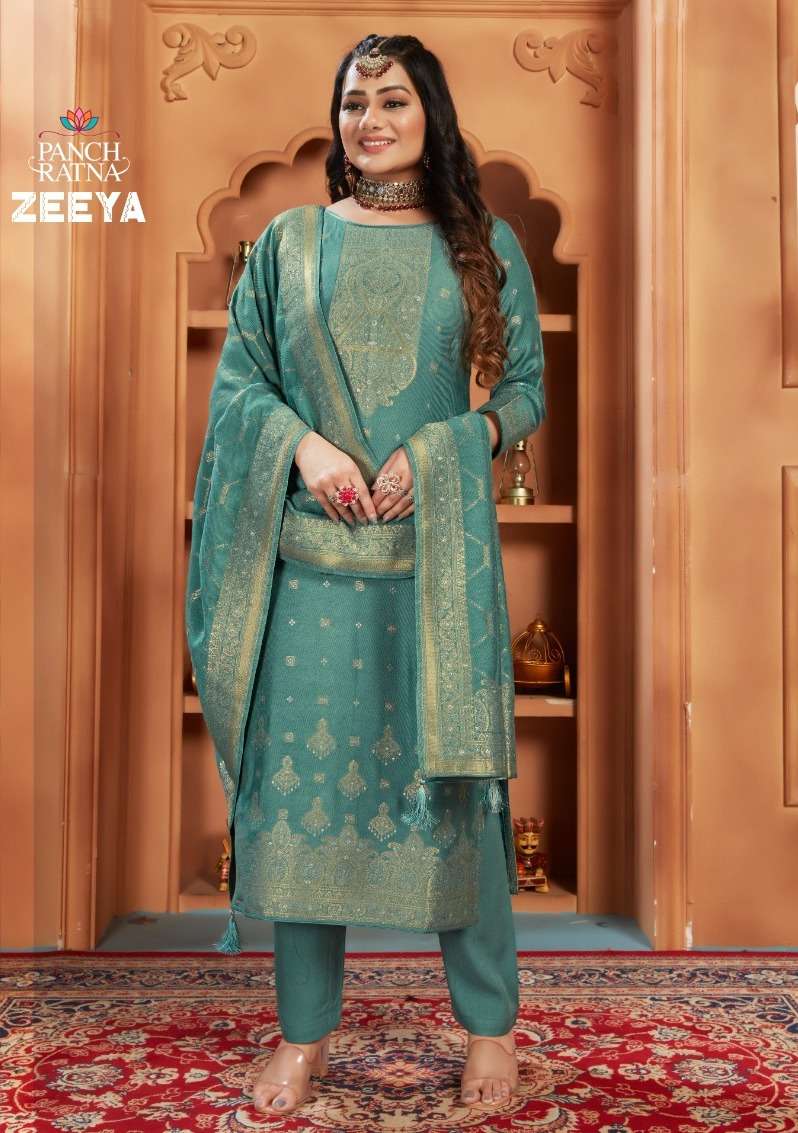 Panch Ratna Zeeya Pashmina Jaqcard Dress material material online