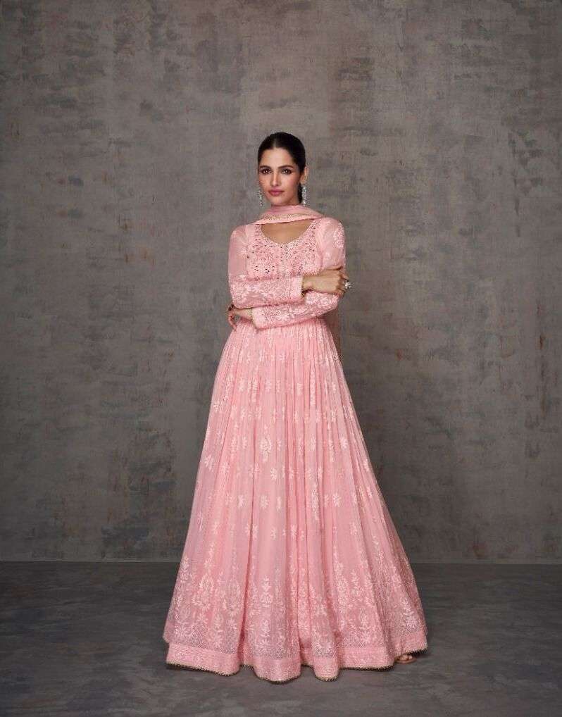 Sayuri Qurbat Real Gerogette Designer Gown Kurti Long Kurti With Bottom