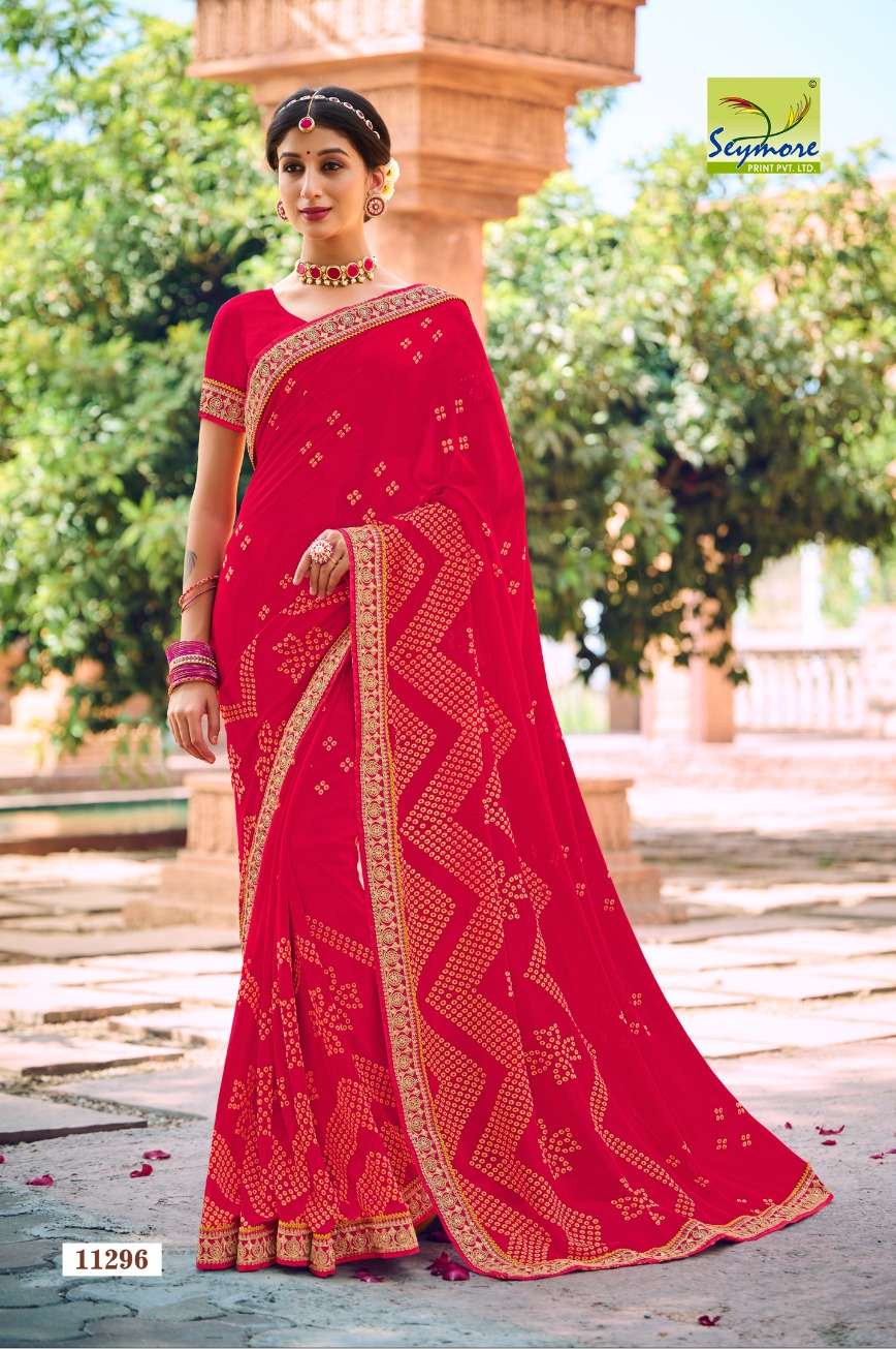Seymore chunriya heavy Georgette embroidery border saree wholesale india