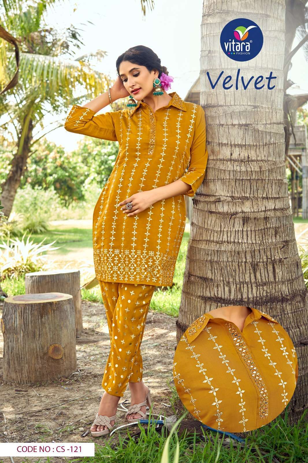 Vitara fashion VELVET Co-Ord set  Kurti Wholesale Distributors in India