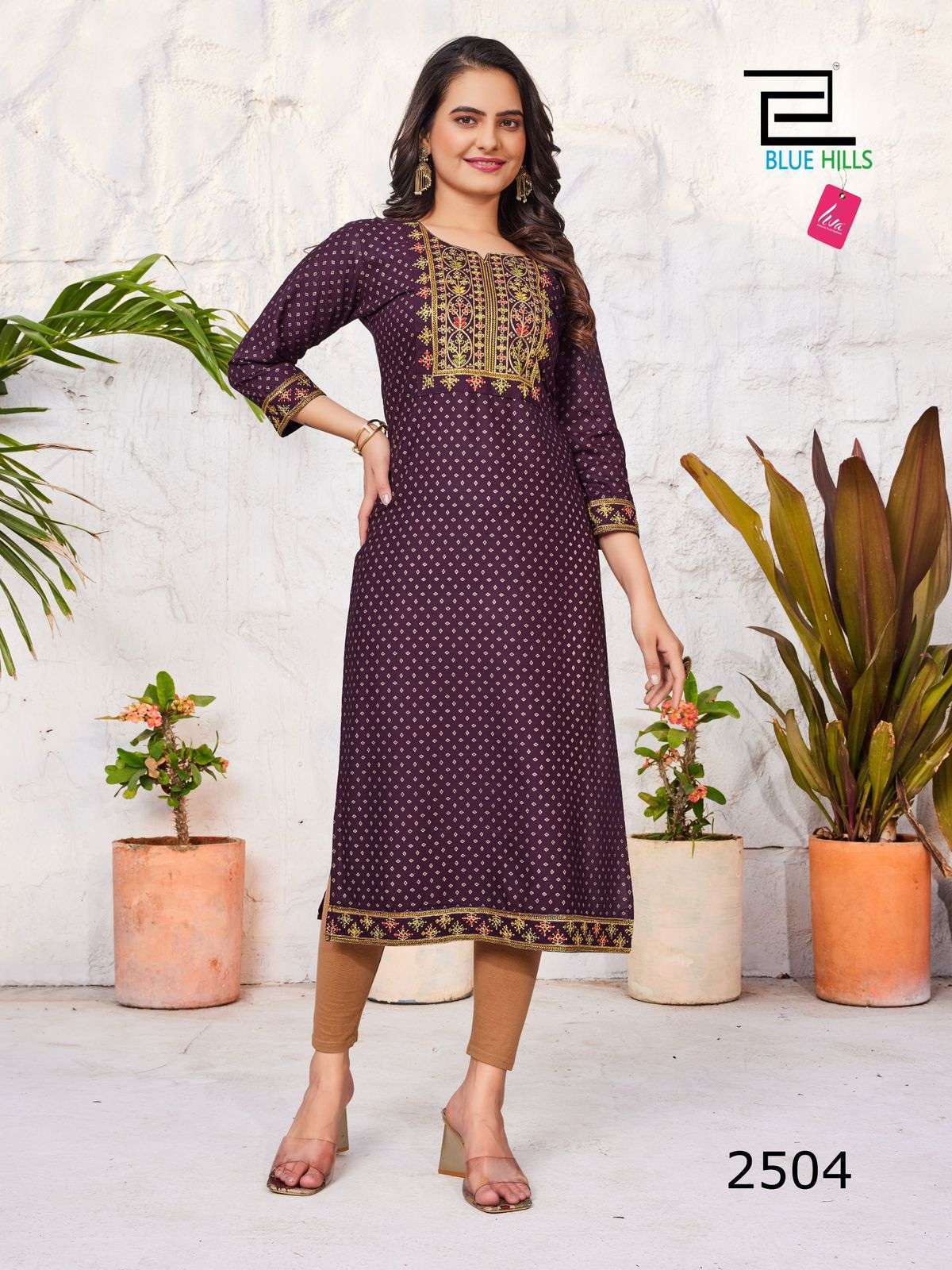 BLUE HILLS Solid Vol.25 Kurti Wholesale clothing suppliers in India