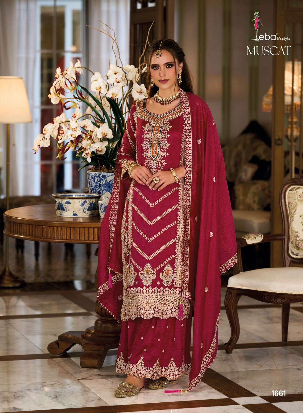 Eba Muscat Premium Silk Designer Salwar suit manufacturers in Surat