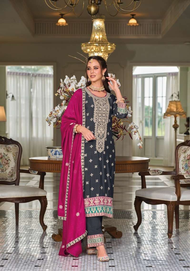 Eba Senisa Premium Silk Embroidered Salwar Suit supplier in Navsari