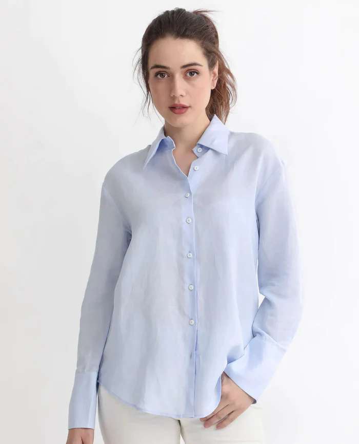 FULL SLEEVES SHIRT LENONA - PASTEL BLUE western wear in Jaipur