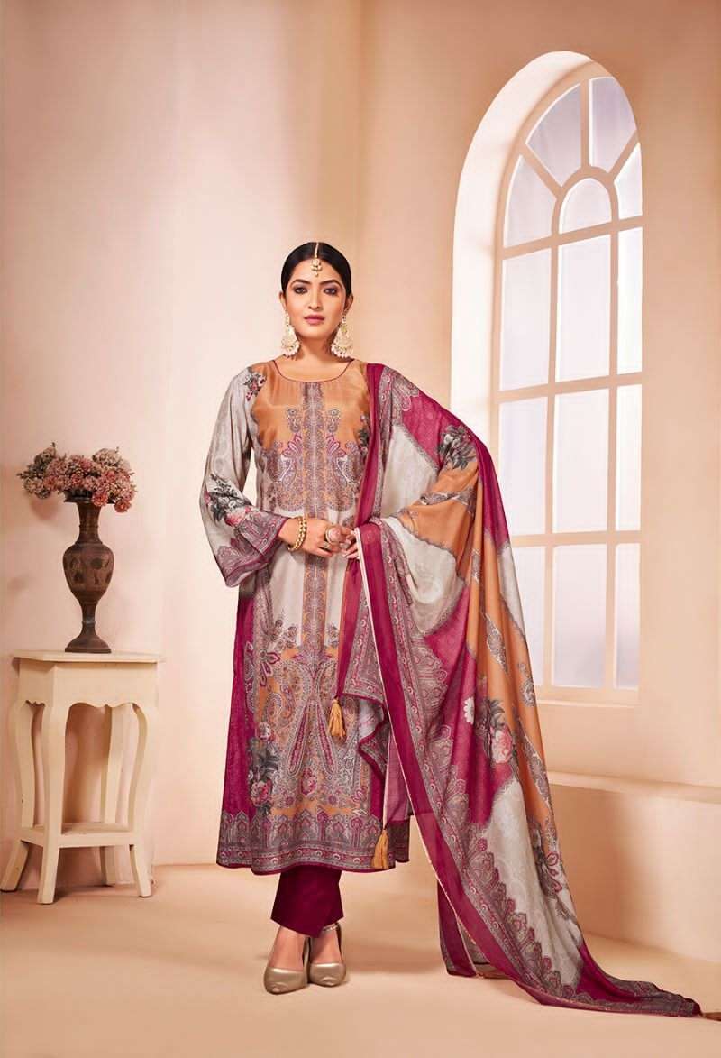Ibiza Tashi Muslin Digital Printed Designer Pakistani suit material wholesale in Surat