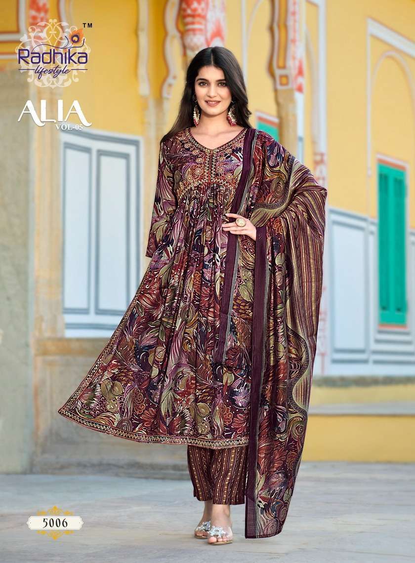 radhika life style alia vol 5 gown kurti wholesale market in surat 2024 01 02 14 50 10