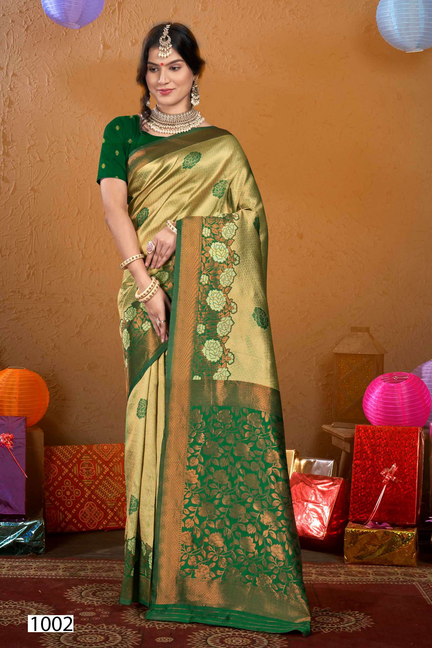 Buy Beige Weaving Soft Silk Saree Online