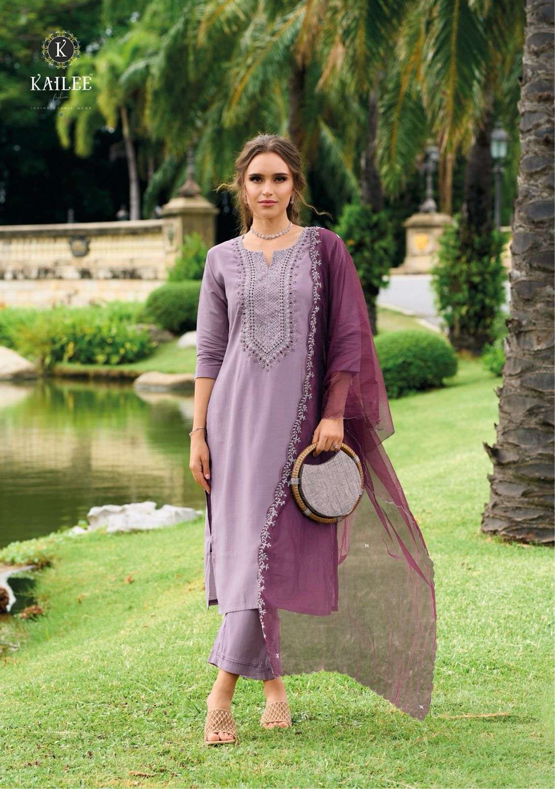 Kailee Ehassas Viscose Silk Embroidered Dress Materials suppliers