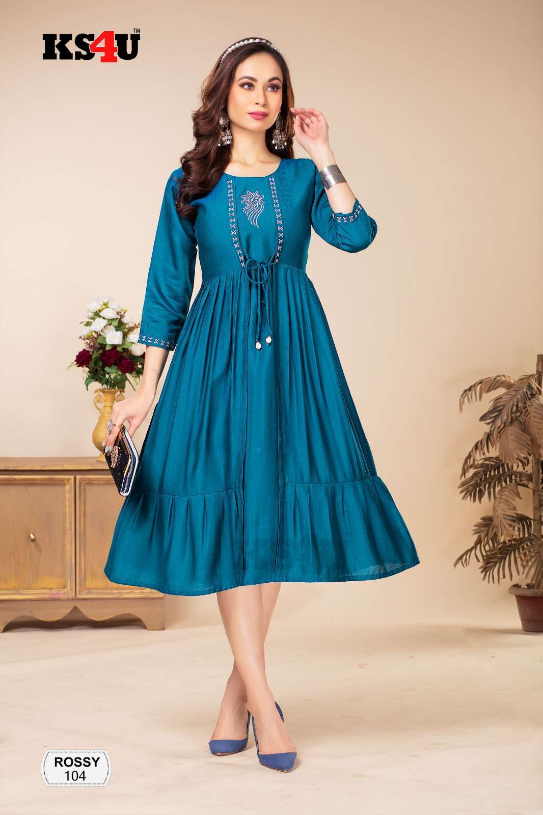 Ks4u ROSSY GHERA TOP Kurti suppliers in Surat