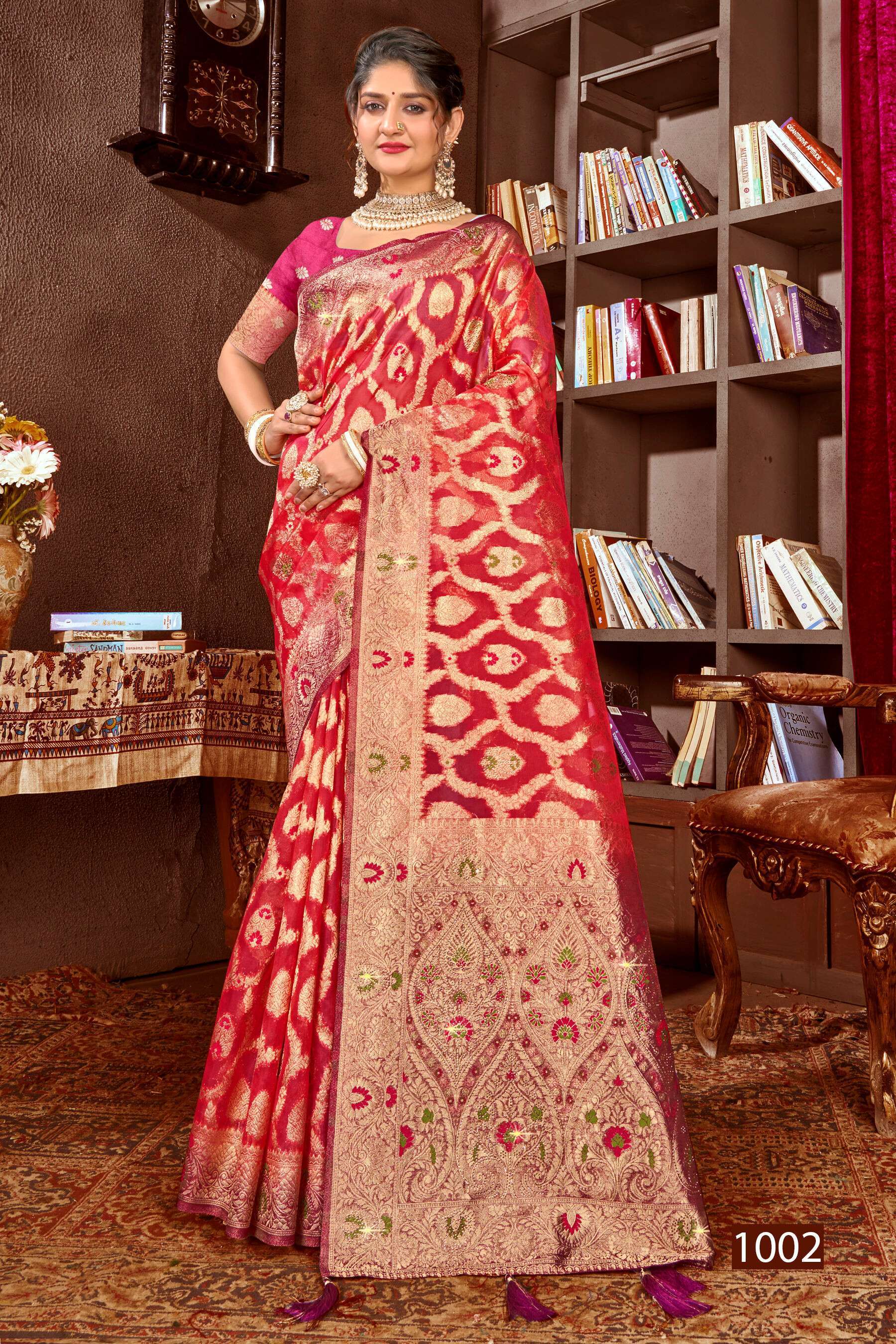 Saroj Mayra vol.1 Organza saree with fancy mina rich pallu heavy swarovski  Saree Wholesale catalog    