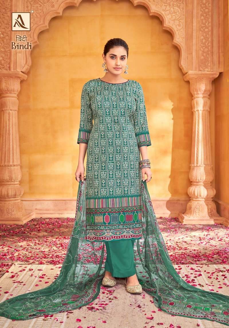 Alok Bindi Digital Printed Cotton dress materials online