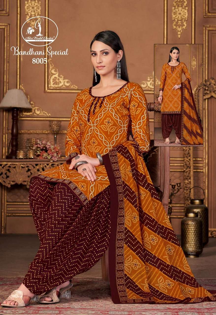 Miss World Bandhani Special Vol-8 Bulk dress materials in Hyderabad