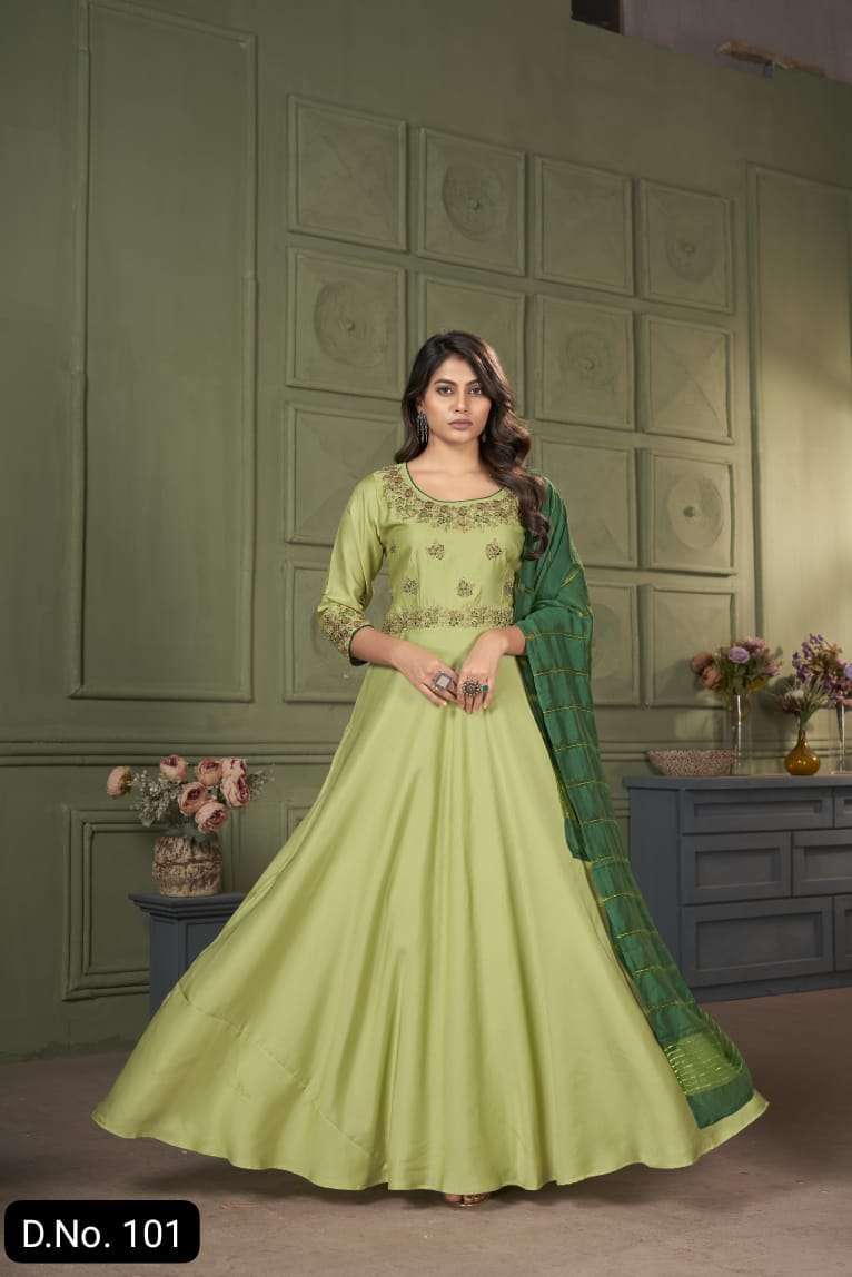 Moksh International Design No. 101 Gown supplier Surat