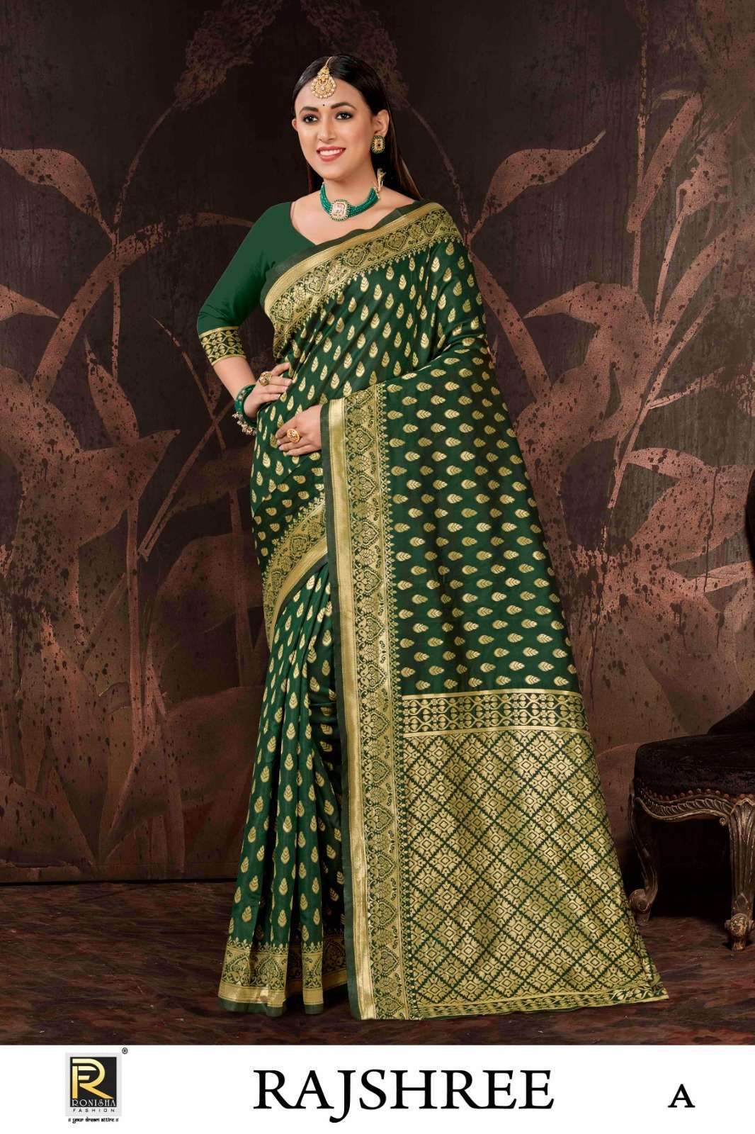 Women's Banarasi Green Colour Saree at Rs 560, Banarasi Silk Saree in  Surat