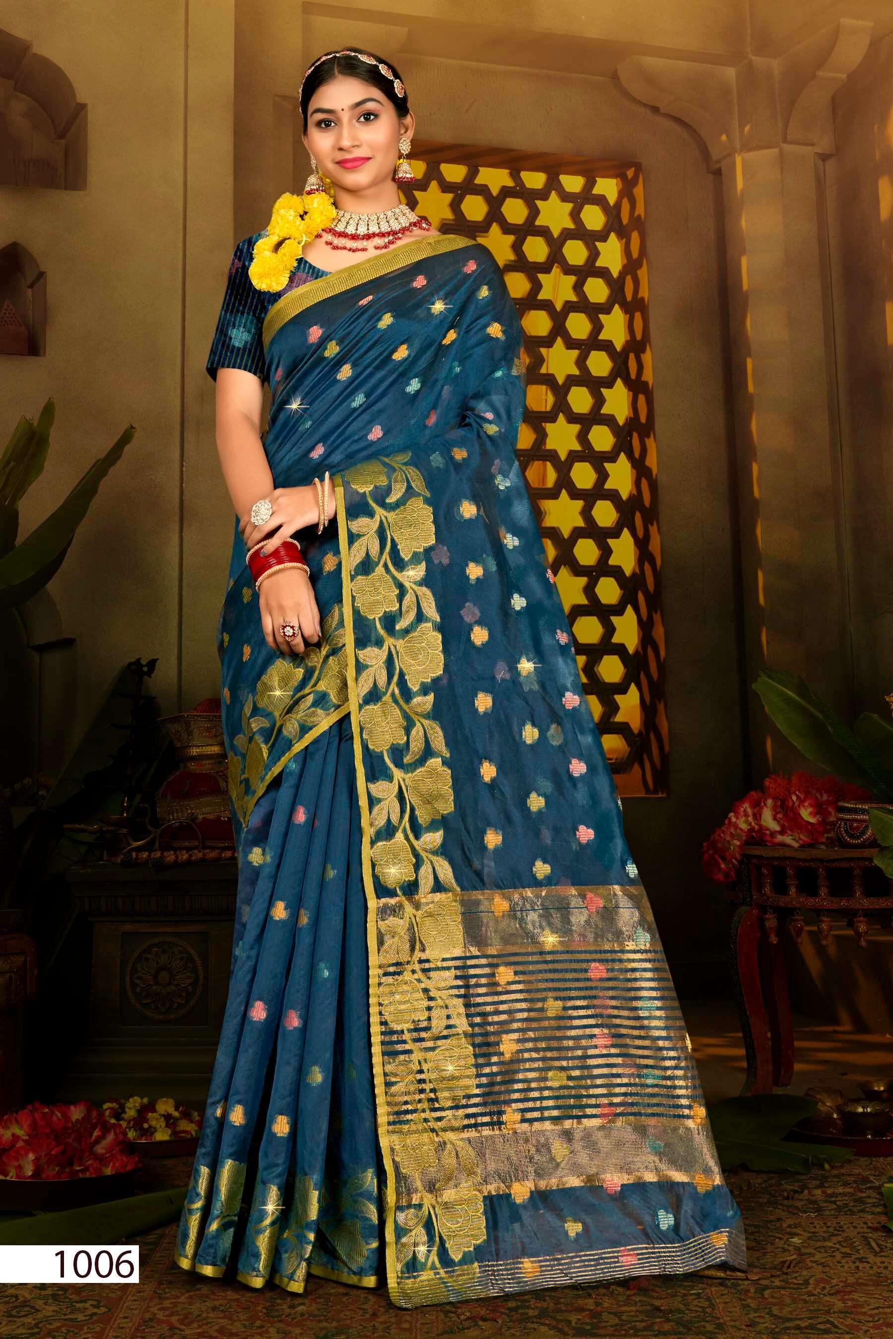 Saroj Sonakshi vol.3 soft organza weaving Buy sarees in bulk