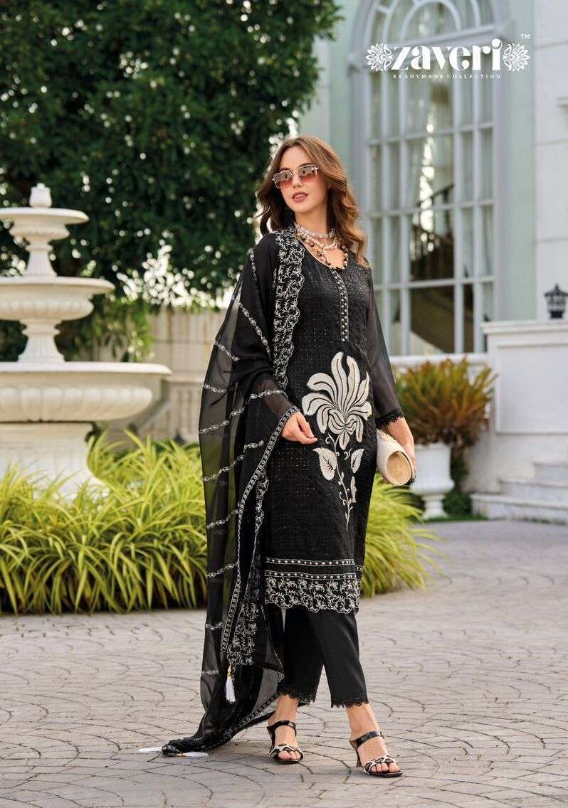 Zaveri Black And White Almirah Wholesale Pakistani lawn suits