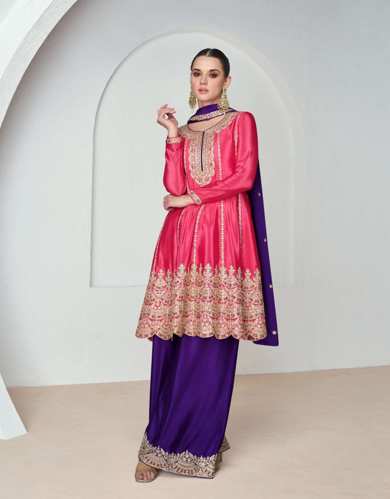Aashirwad Noura Chinon Silk Designer wholesale salwar suits in surat