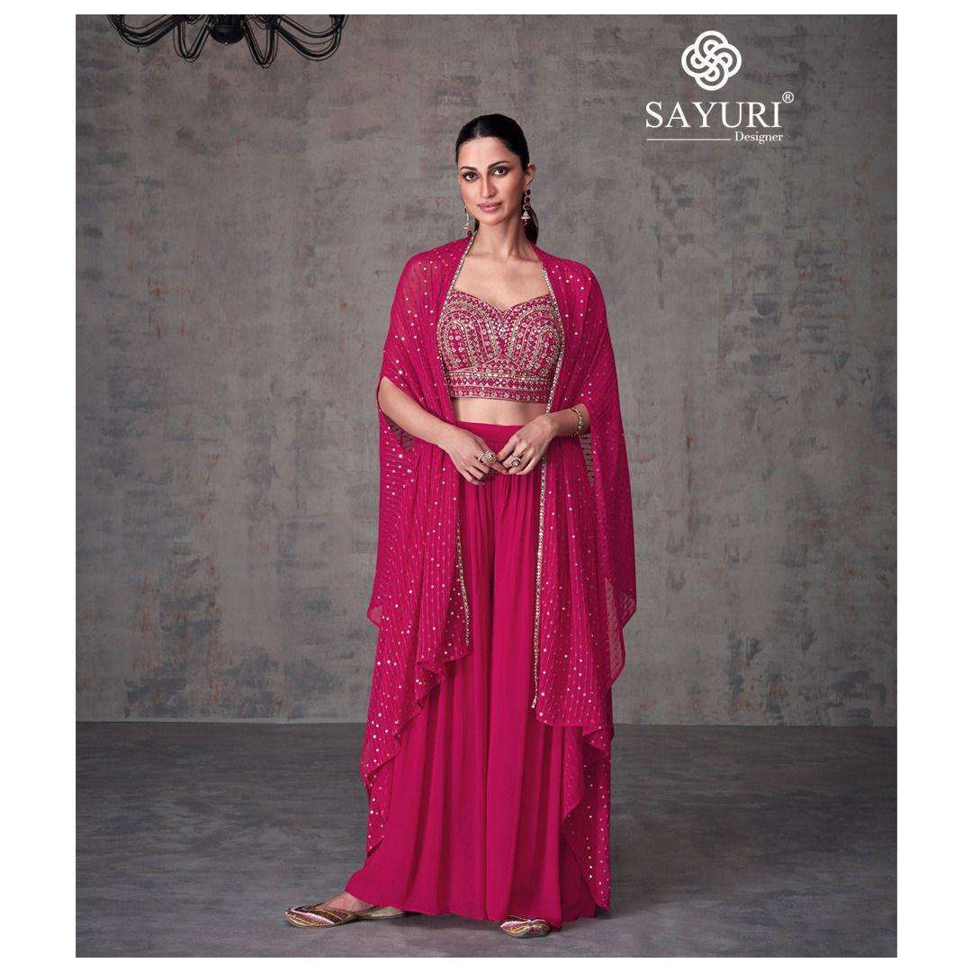Sayuri Kashvi Real Georgette Indo Western Wear wholesale in Bangalore
