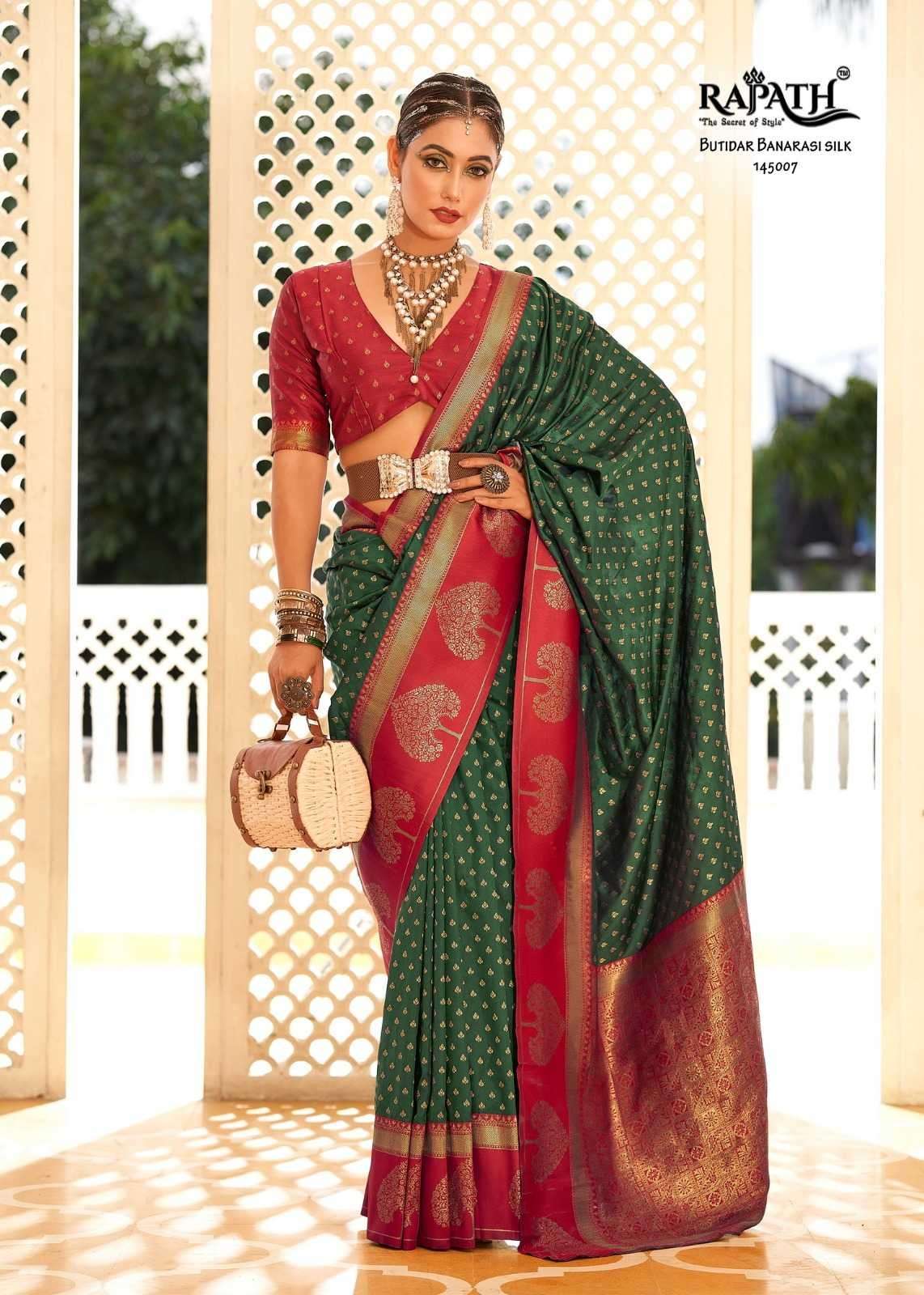 single green saree rajpath vrishabh silk saree wholesale in single