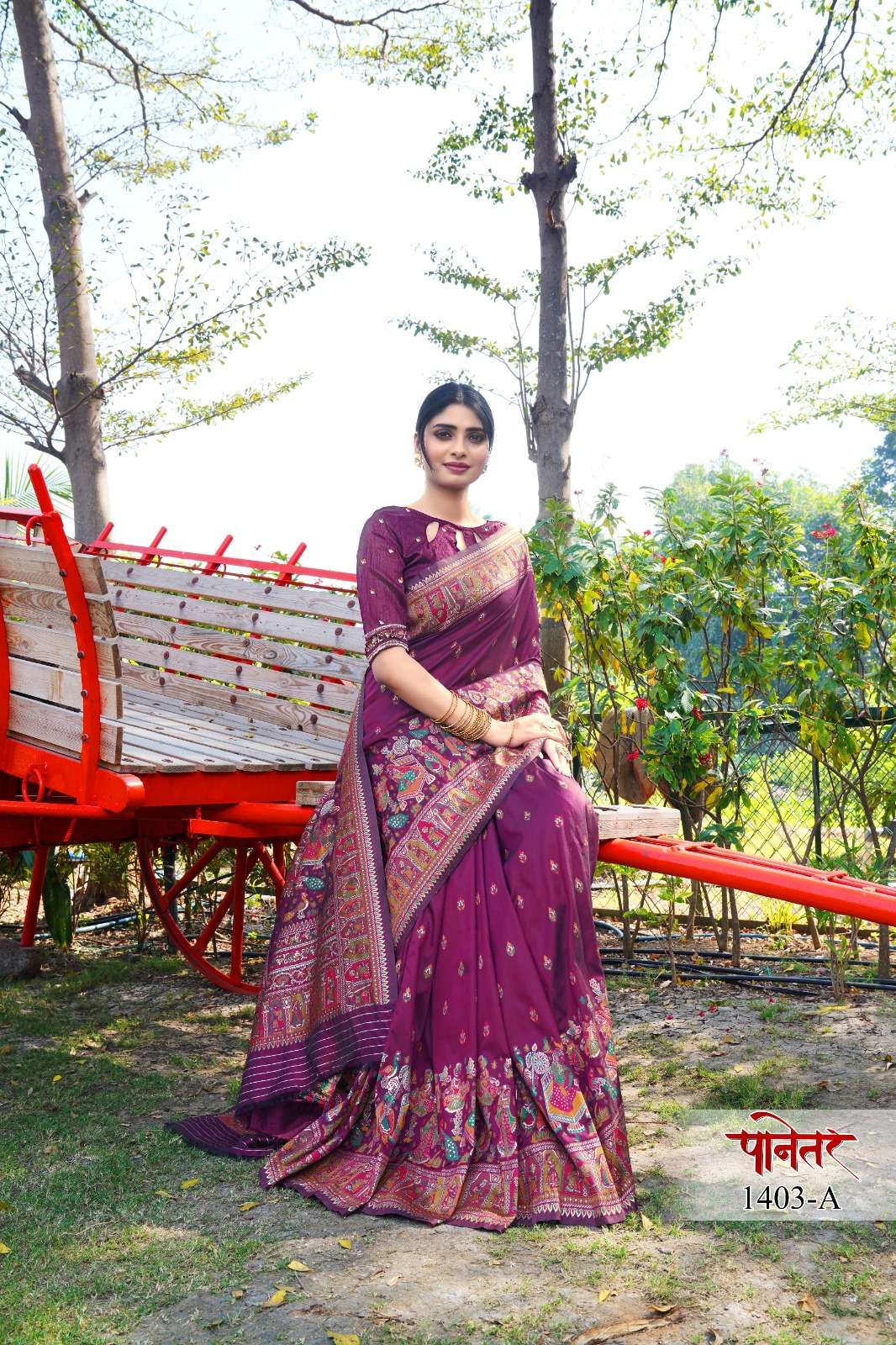 single saree 3 panetar pashmina silk saree wholesale in surat