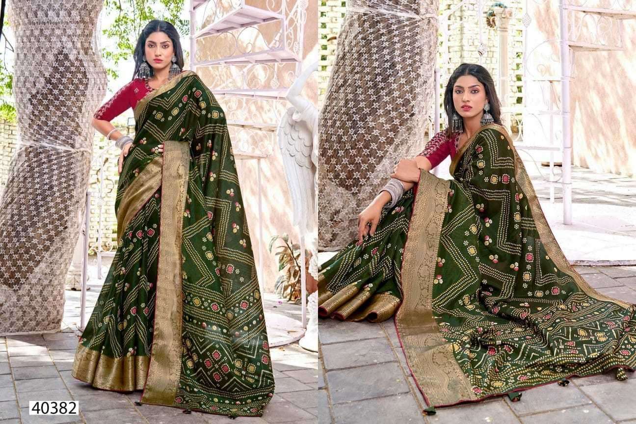single saree 5d designer green saree wholesaler in surat
