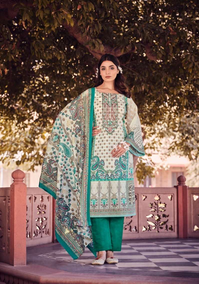 Zulfat Jannat Exclusive Designer Print Cotton Dress material exporters in Hyderabad