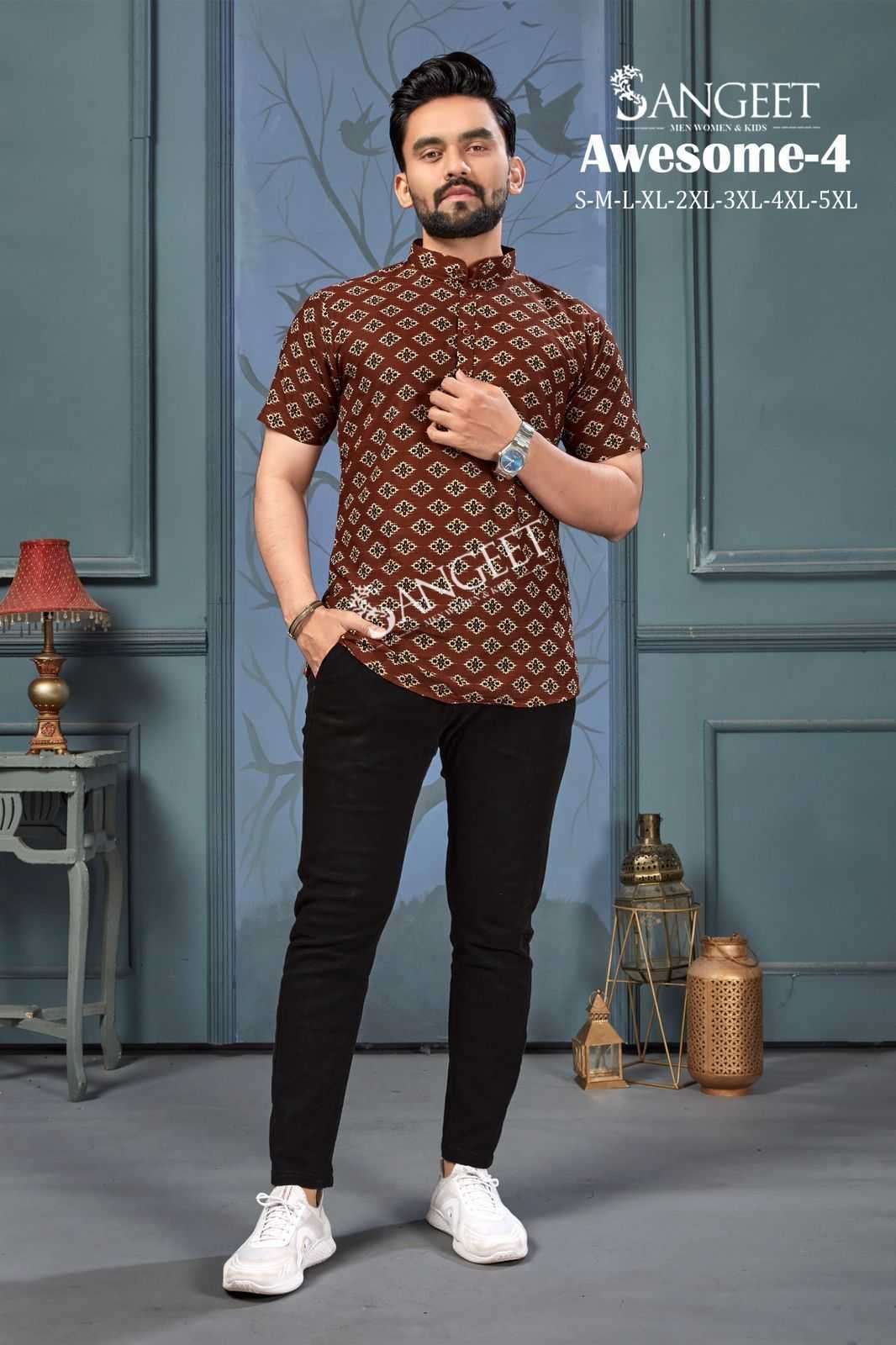 AWESOME-4 PRINT SOFT COTTON  Mens T- shirts market in Ahmedabad