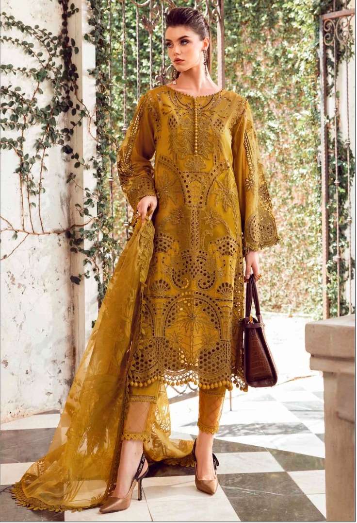 Dinsaa Maria B Lawn Vol 1 Embroidery Salwar suits wholesale market in Ahmedabad