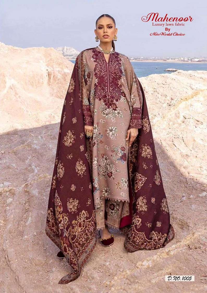 Miss World Mahenoor Vol 3 Lawn Cotton Dress materials online