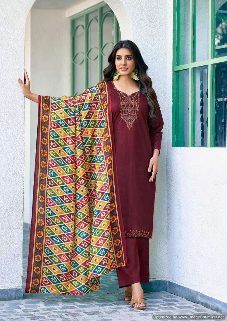 Saanvi Romani Cambric Cotton Wholesale dress materials online