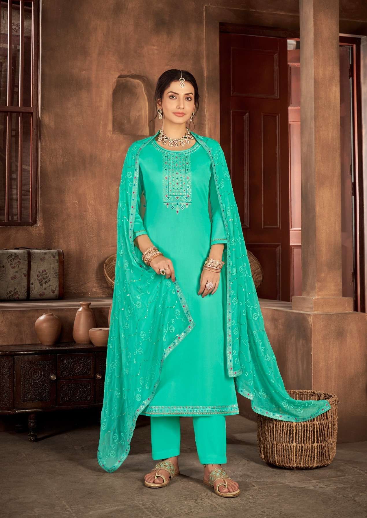 Triple Aaa Kaara Vol 8 Jam Silk Designer Pakistani suits exporters in Mumbai